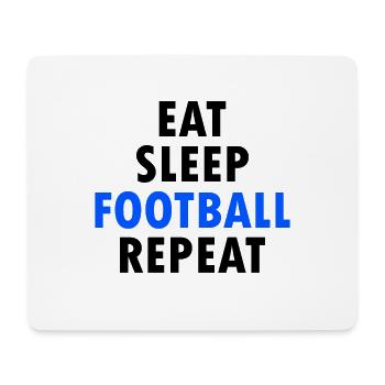 Eat Sleep Football Repeat - Mousepad (Querformat) - Weiß - Vorne