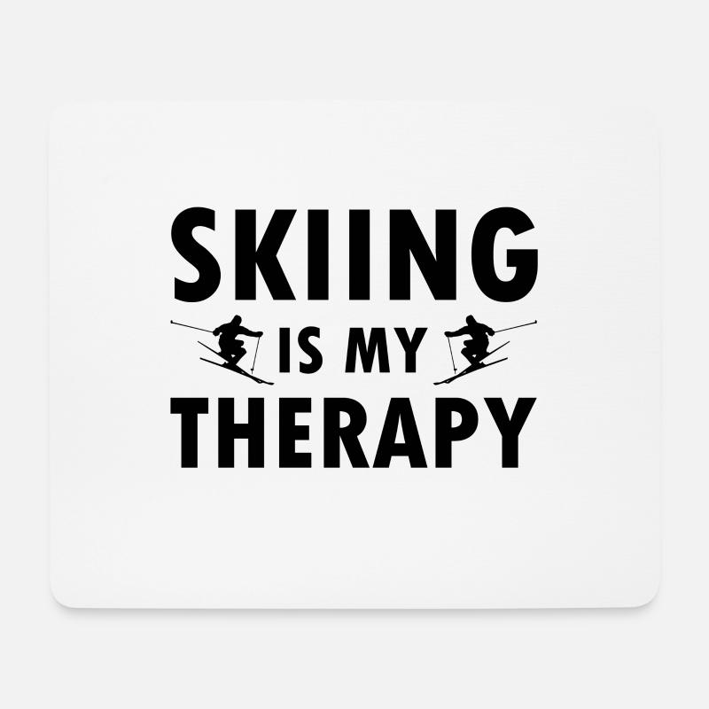 ski - Tapis de souris (format paysage) - blanc