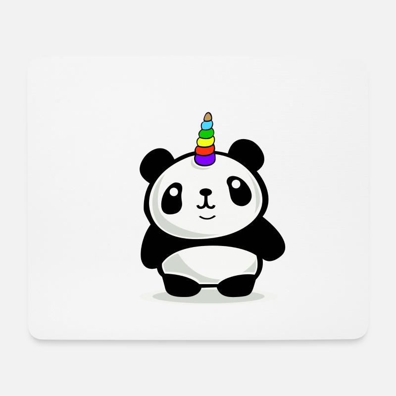 Panda Einhorn - Mousepad (Querformat) - Weiß