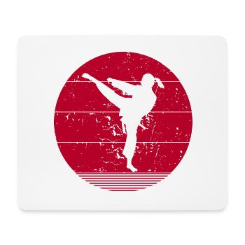 Karaté Vintage Japan Flag Girl | Karaté Martial Ar - Tapis de souris (format paysage) - blanc - Devant