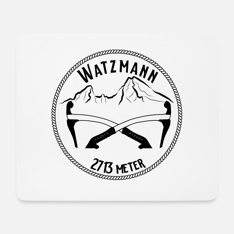 Berg Watzmann - Mousepad (Querformat) - Weiß