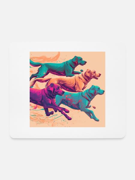 Colorful Dogs - Dogs Group - Mouse Pad (horizontal) - white