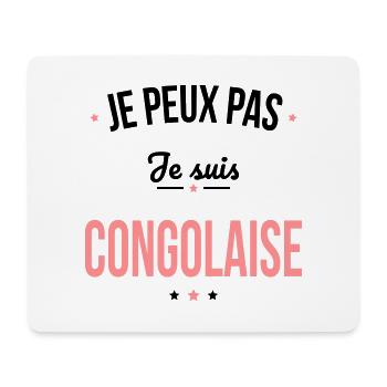 Je peux pas je suis Congolaise - Tapis de souris (format paysage) - blanc - Devant