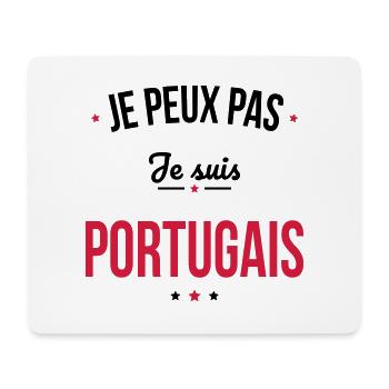 Je peux pas je suis Portugais - Tapis de souris (format paysage) - blanc - Devant