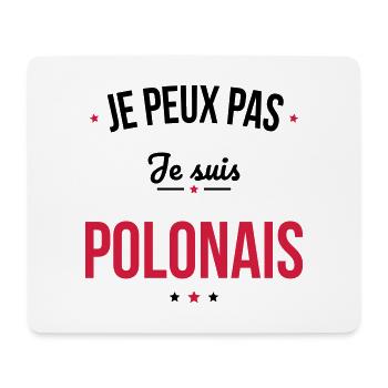 Je peux pas je suis Polonais - Tapis de souris (format paysage) - blanc - Devant