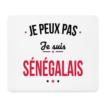 Je peux pas je suis Sénégalais - Tapis de souris (format paysage) - blanc - Devant