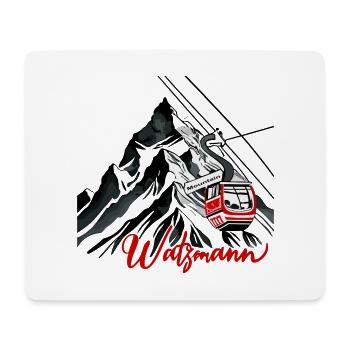 Watzmann Cable Car Mountain Romance Panorama - Mouse Pad (horizontal) - white - Front