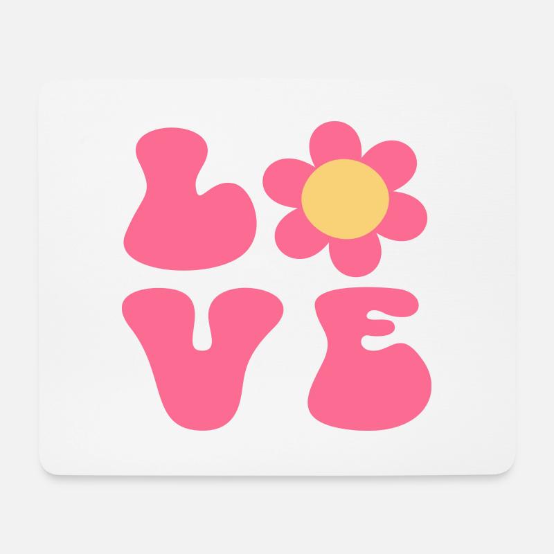 love fleur - Tapis de souris (format paysage) - blanc