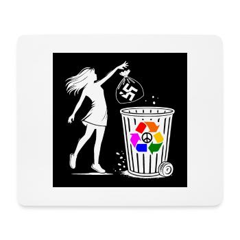 FCK NZS - Gegen Rechts - halte deine umwelt sauber - Mousepad (Querformat) - Weiß - Vorne