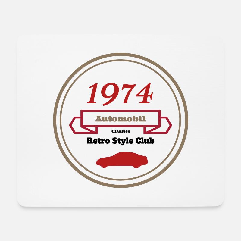 Retrodesign Motor Club 1 - Mousepad (Querformat) - Weiß