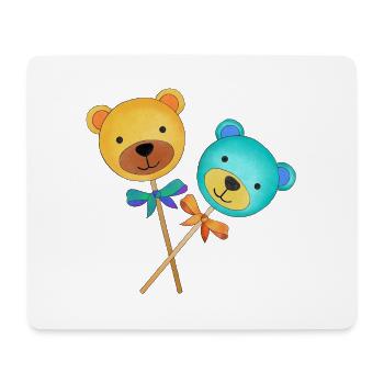Lollis Dauerlutscher-Bärchen - Mousepad (Querformat) - Weiß - Vorne