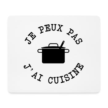 je peux pas j ai cuisine - Tapis de souris (format paysage) - blanc - Devant