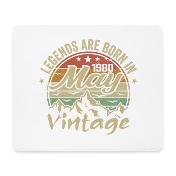Mai 1980 Cadeau Anniversaire 1980 Vintage 1980 - Tapis de souris (format paysage) - blanc - Devant