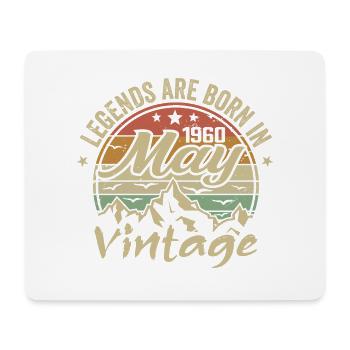 Mai 1960 Vintage Geschenk zum Jubiläum der 1960er Jahre - Mousepad (Querformat) - Weiß - Vorne