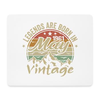 Mai 1961 Geburtstagsgeschenk 1961 Jahrgang 1961 - Mousepad (Querformat) - Weiß - Vorne