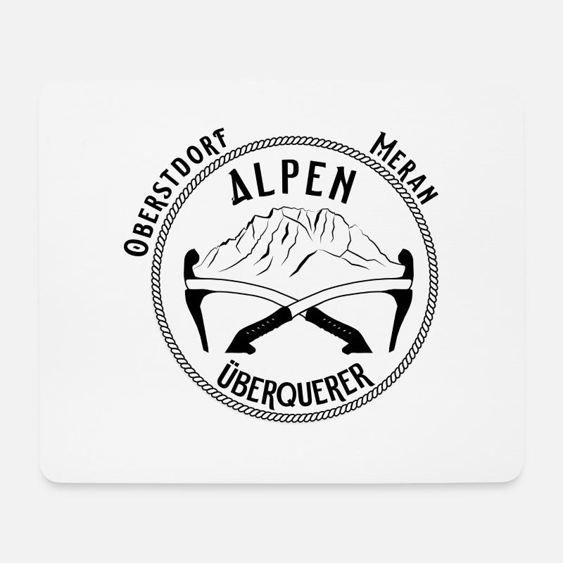 Alpenüberquerer - Mousepad (Querformat) - Weiß
