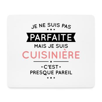 Je ne suis pas parfaite mais je suis cuisinière - Tapis de souris (format paysage) - blanc - Devant