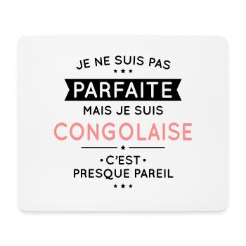 Je ne suis pas parfaite mais je suis congolaise - Tapis de souris (format paysage) - blanc - Devant