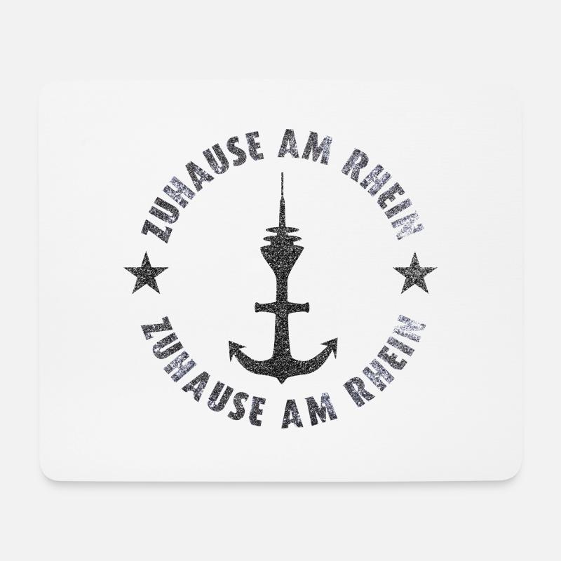 Zuhause am Rhein - Düsseldorf - Mousepad (Querformat) - Weiß