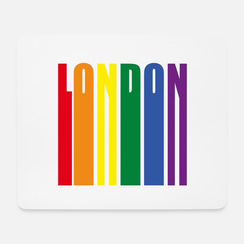 London Rainbow Pride LQBT - Mouse Pad (horizontal) - white