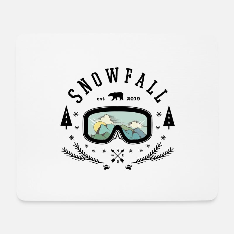 Wildnis - Abenteuer - Snowboard - Mousepad (Querformat) - Weiß