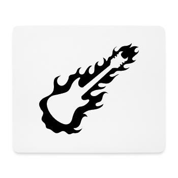 Guitar - Guitar / Rock - Fire - Mouse Pad (horizontal) - white - Front