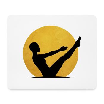 Navasana Yoga Boot Pose Silhouette Sonne - Mousepad (Querformat) - Weiß - Vorne