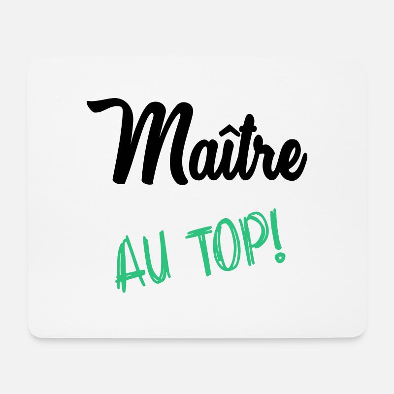 MAITRE. MAÎTRESSE. MERCI - Tapis de souris (format paysage) - blanc