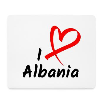I Love Albania Ich Liebe Albanien Herz Geschenk - Mousepad (Querformat) - Weiß - Vorne