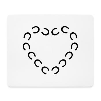 empreintes cheval coeur - Tapis de souris (format paysage) - blanc - Devant