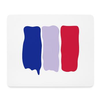French flag runny paint - Mouse Pad (horizontal) - white - Front