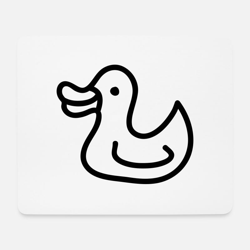 Entchen - Ente - Line - Mousepad (Querformat) - Weiß