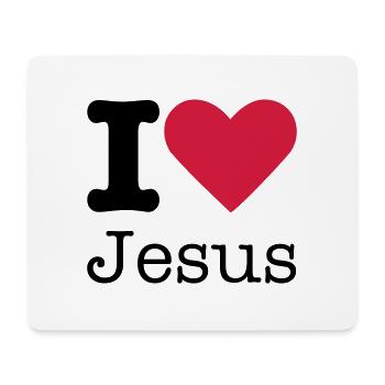 I Love Jesus - Mouse Pad (horizontal) - white - Front