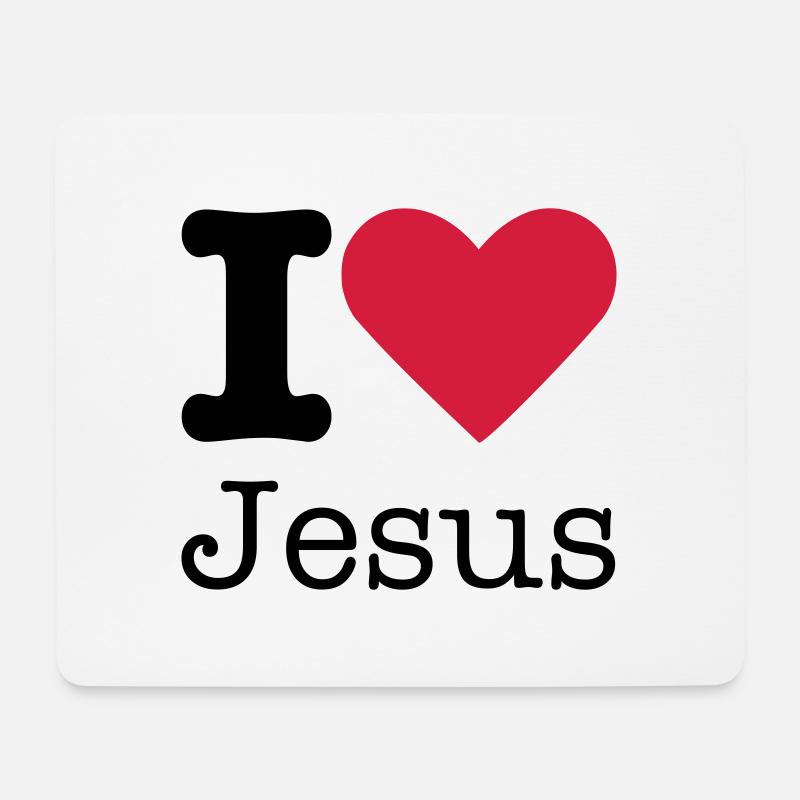 I Love Jesus - Mousepad (Querformat) - Weiß