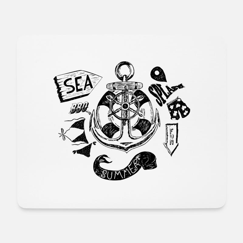 Summer and Sea - Mousepad (Querformat) - Weiß