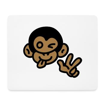 Affe cool - Mousepad (Querformat) - Weiß - Vorne