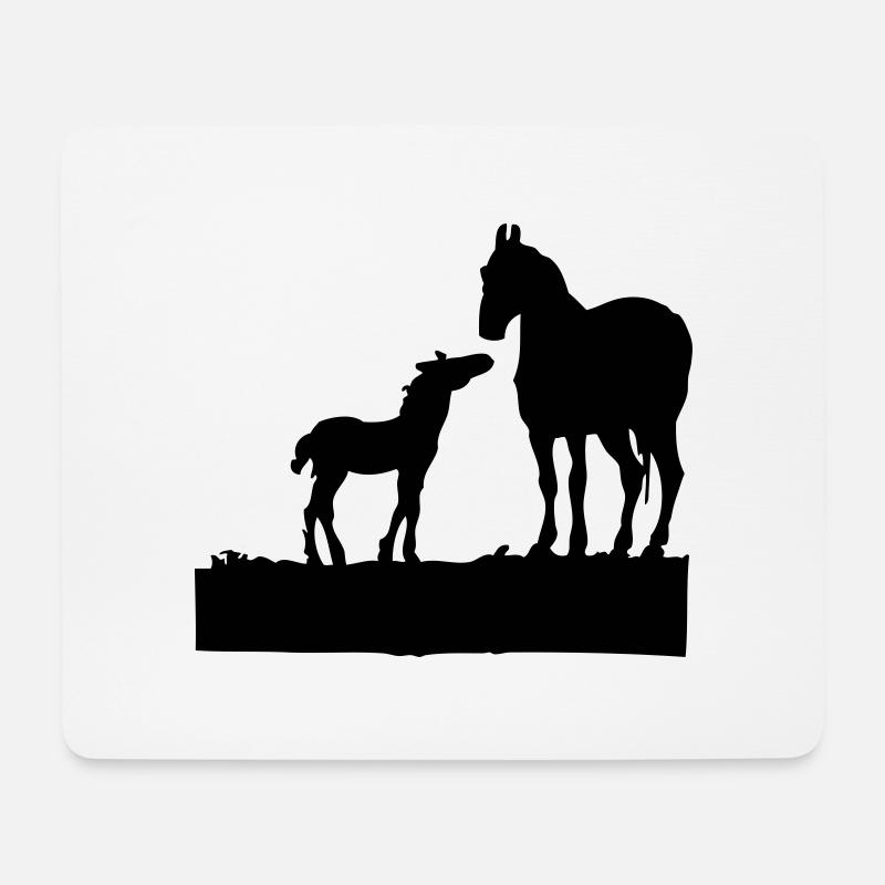 Pferd - Mousepad (Querformat) - Weiß