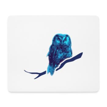 Eule kauz Uhu blau - Mousepad (Querformat) - Weiß - Vorne