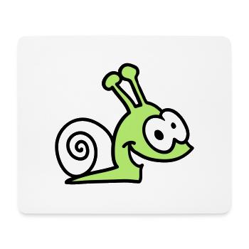 lustige Schnecke - Mousepad (Querformat) - Weiß - Vorne