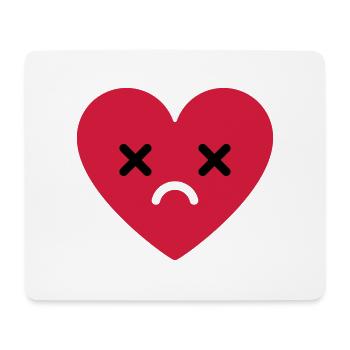 trauriges Herz emoji - Mousepad (Querformat) - Weiß - Vorne