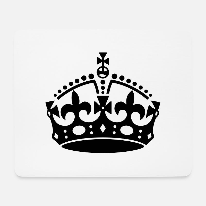 Bleib 'ruhig Crown - Mousepad (Querformat) - Weiß
