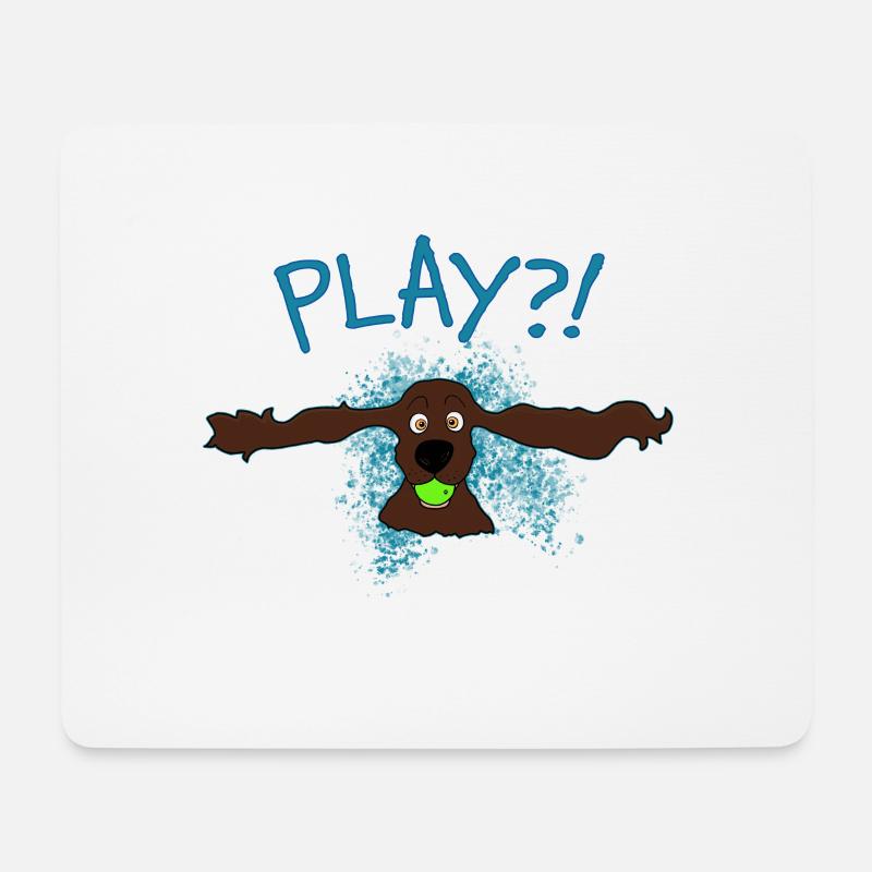 Cocker Spaniel Play?! - Mousepad (Querformat) - Weiß