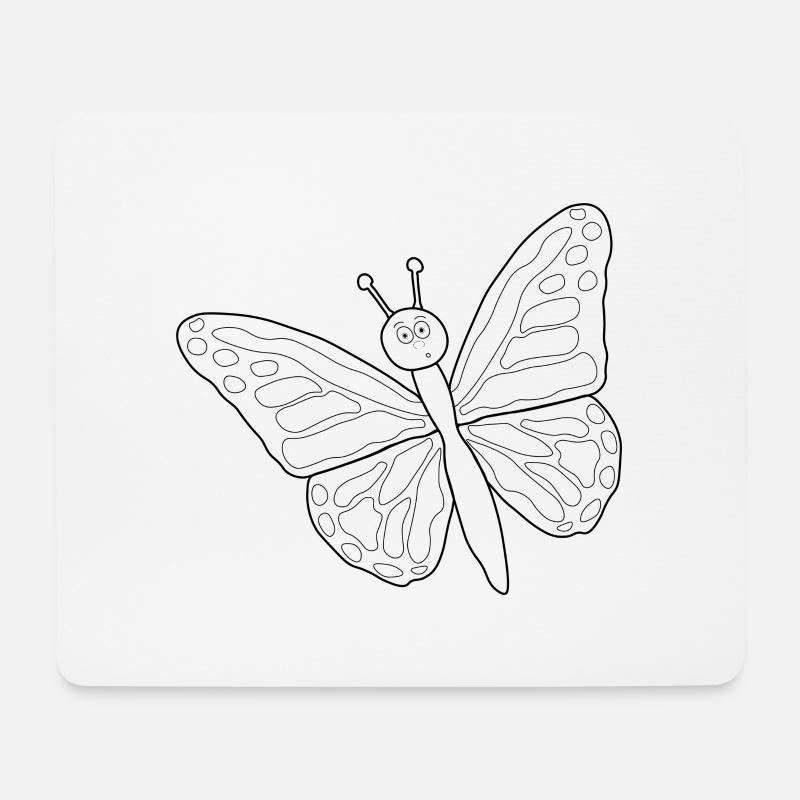 Achtung ein Schmetterling - Mousepad (Querformat) - Weiß