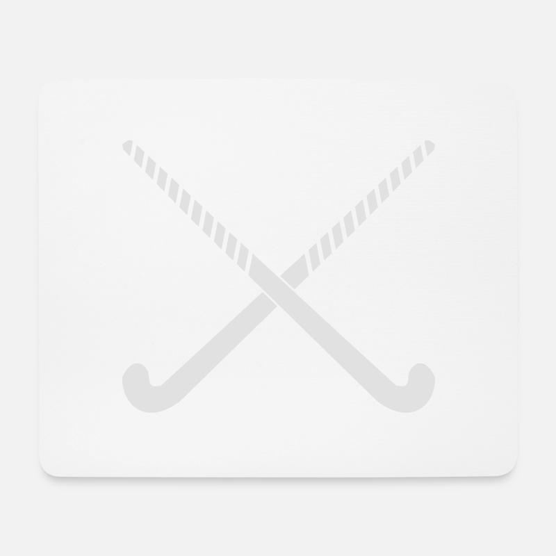 Hockeyschläger überkreuzt weiß Geschenk - Mousepad (Querformat) - Weiß