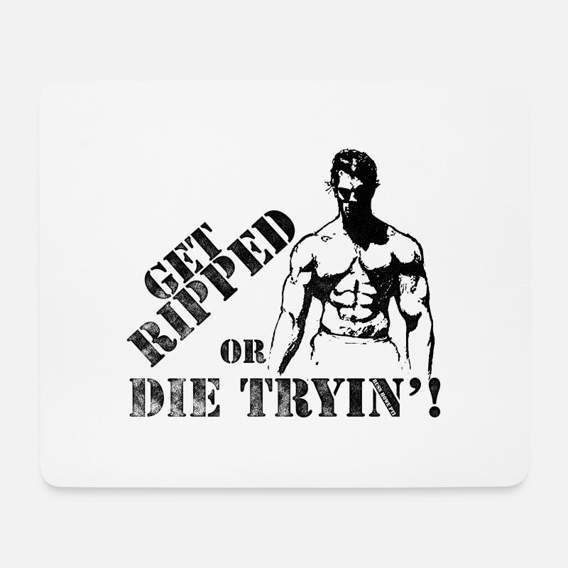 Get Ripped Or Die Trying - Mouse Pad (horizontal) - white