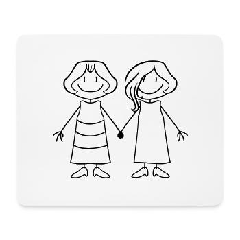 team girlfriend 2 friends sisters siblings les - Mouse Pad (horizontal) - white - Front