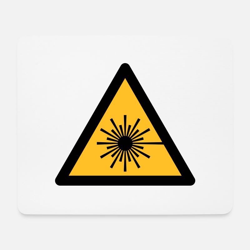 Gefahrensymbol - Laser-Licht (2-farbig) - Mousepad (Querformat) - Weiß