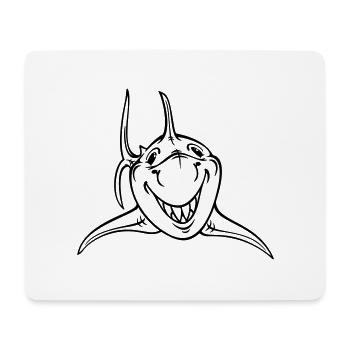 Hai - Mousepad (Querformat) - Weiß - Vorne