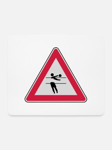 Achtung, Volleyball wird gespielt! - Mousepad (Querformat) - Weiß