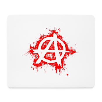 Anarchie / Anarchy, rote Spritzer - Mousepad (Querformat) - Weiß - Vorne